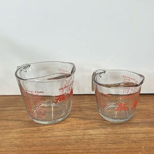 Vintage Fire-king glass measuring cup 4 cup and 2 cup set